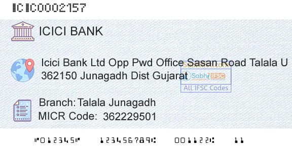 Icici Bank Limited Talala JunagadhBranch 