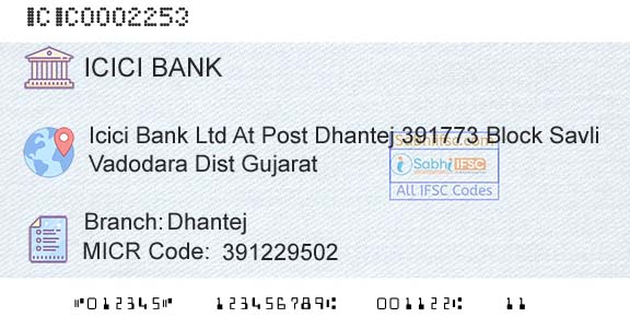 Icici Bank Limited DhantejBranch 