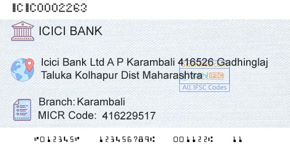 Icici Bank Limited KarambaliBranch 