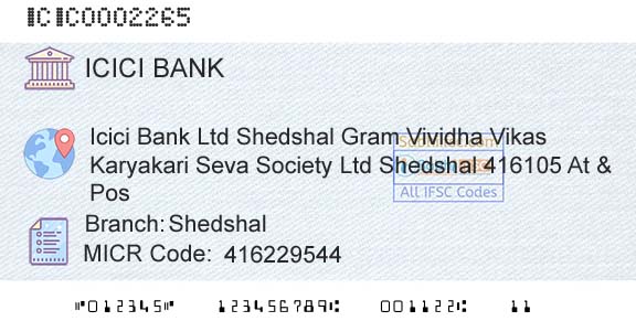 Icici Bank Limited ShedshalBranch 