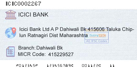 Icici Bank Limited Dahiwali Bk Branch 