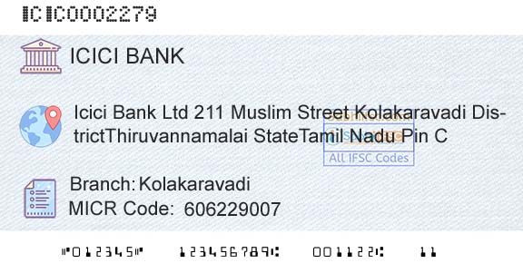 Icici Bank Limited KolakaravadiBranch 