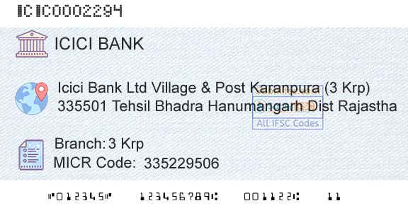 Icici Bank Limited 3 KrpBranch 