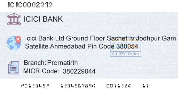 Icici Bank Limited PrernatirthBranch 