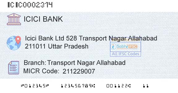 Icici Bank Limited Transport Nagar AllahabadBranch 