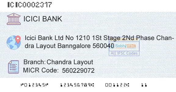 Icici Bank Limited Chandra LayoutBranch 