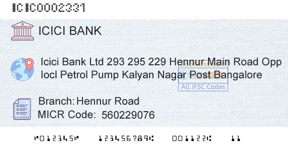Icici Bank Limited Hennur RoadBranch 