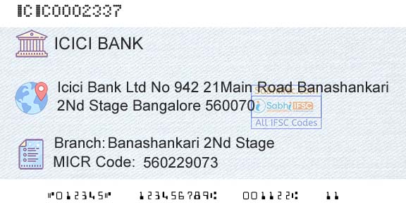 Icici Bank Limited Banashankari 2nd StageBranch 