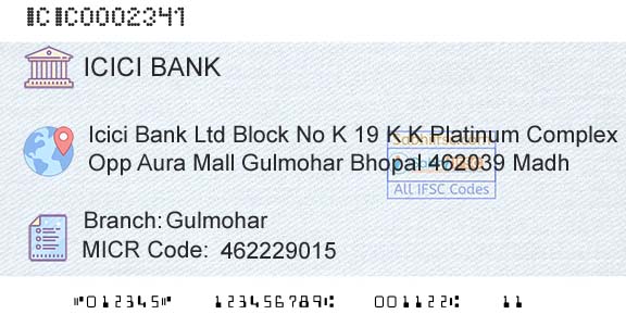 Icici Bank Limited GulmoharBranch 