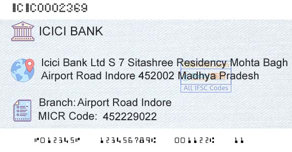 Icici Bank Limited Airport Road IndoreBranch 