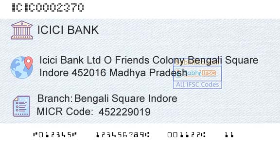 Icici Bank Limited Bengali Square IndoreBranch 