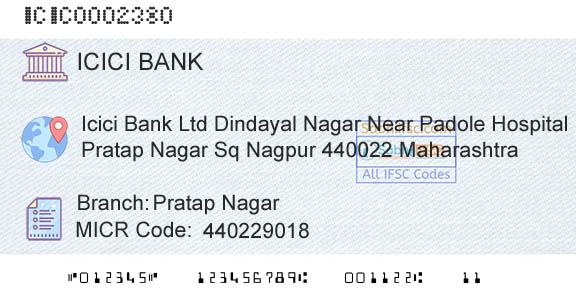 Icici Bank Limited Pratap NagarBranch 