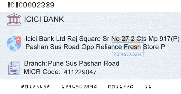 Icici Bank Limited Pune Sus Pashan RoadBranch 