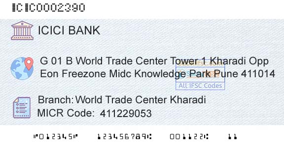 Icici Bank Limited World Trade Center KharadiBranch 