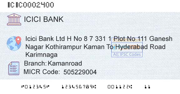 Icici Bank Limited KamanroadBranch 