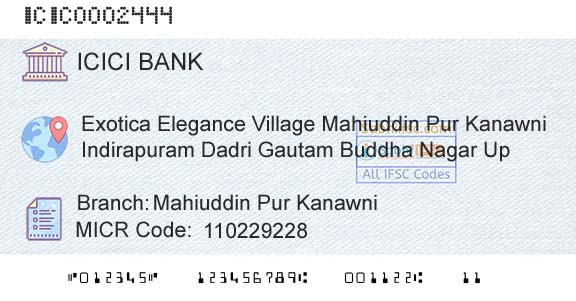 Icici Bank Limited Mahiuddin Pur KanawniBranch 