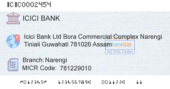 Icici Bank Limited NarengiBranch 