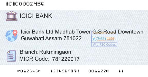 Icici Bank Limited RukminigaonBranch 