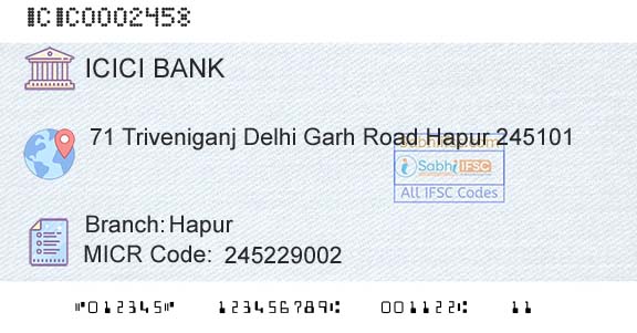 Icici Bank Limited HapurBranch 
