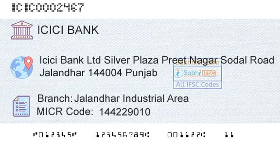 Icici Bank Limited Jalandhar Industrial AreaBranch 