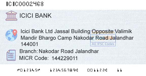 Icici Bank Limited Nakodar Road JalandharBranch 