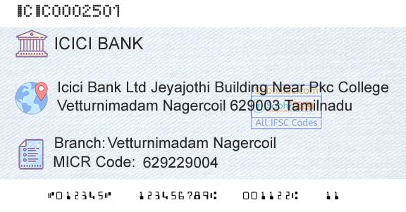 Icici Bank Limited Vetturnimadam NagercoilBranch 