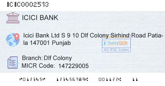 Icici Bank Limited Dlf ColonyBranch 