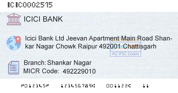 Icici Bank Limited Shankar NagarBranch 