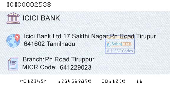 Icici Bank Limited Pn Road TiruppurBranch 