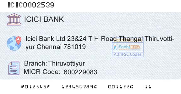 Icici Bank Limited ThiruvottiyurBranch 