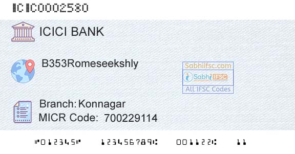 Icici Bank Limited KonnagarBranch 