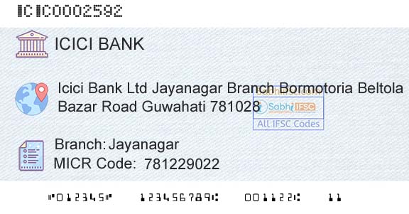 Icici Bank Limited JayanagarBranch 