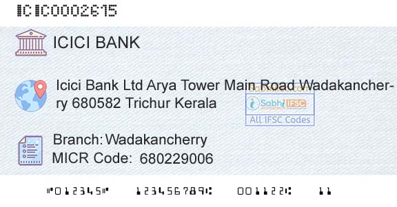 Icici Bank Limited WadakancherryBranch 
