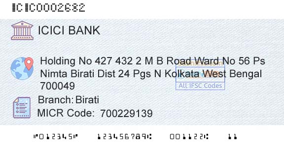 Icici Bank Limited BiratiBranch 