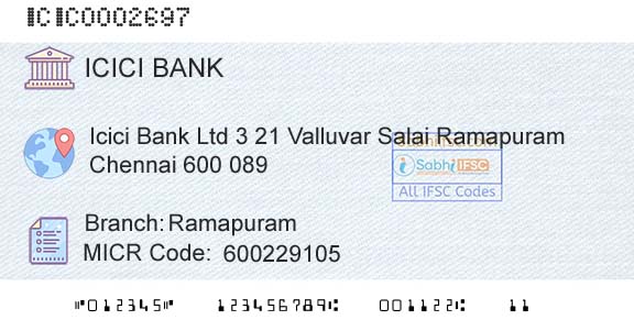 Icici Bank Limited RamapuramBranch 