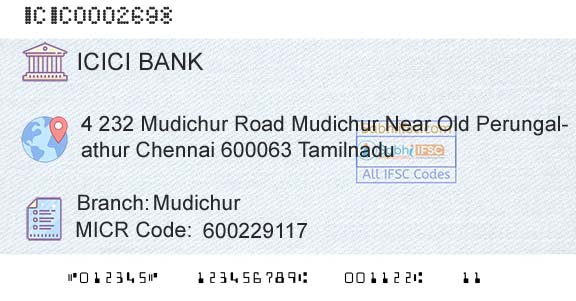 Icici Bank Limited MudichurBranch 