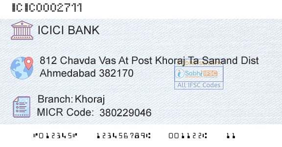 Icici Bank Limited KhorajBranch 
