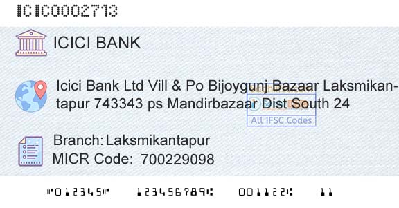 Icici Bank Limited LaksmikantapurBranch 