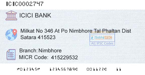 Icici Bank Limited NimbhoreBranch 