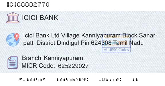 Icici Bank Limited KanniyapuramBranch 
