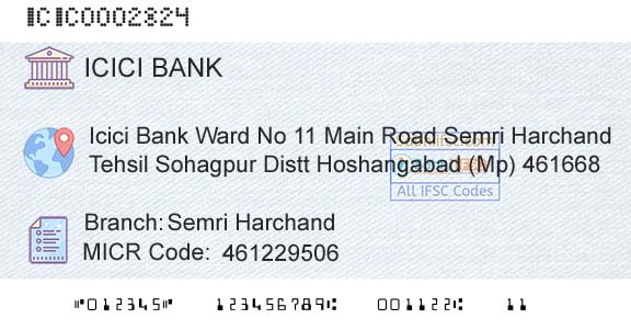Icici Bank Limited Semri HarchandBranch 