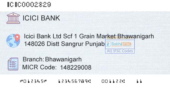 Icici Bank Limited BhawanigarhBranch 