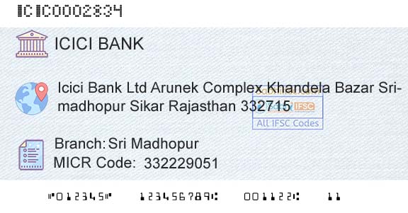 Icici Bank Limited Sri MadhopurBranch 