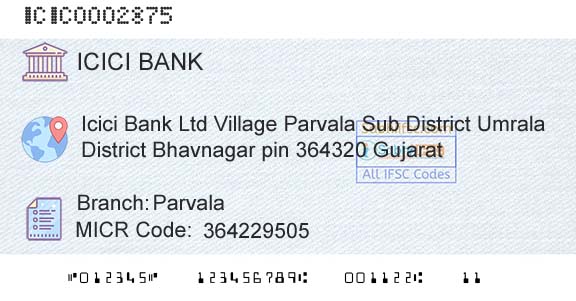 Icici Bank Limited ParvalaBranch 