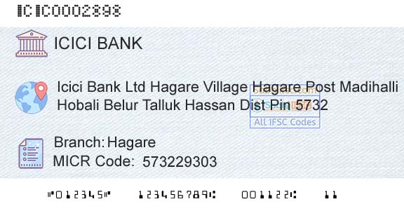 Icici Bank Limited HagareBranch 