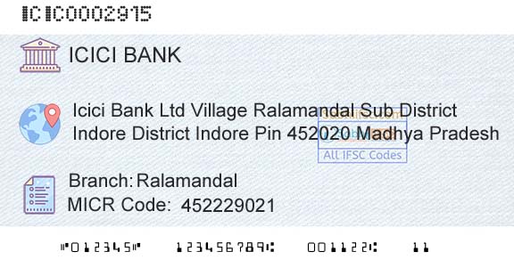 Icici Bank Limited RalamandalBranch 