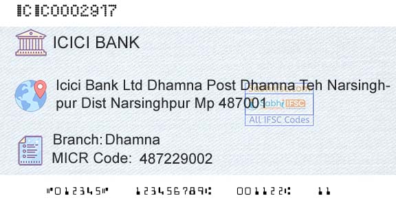 Icici Bank Limited DhamnaBranch 
