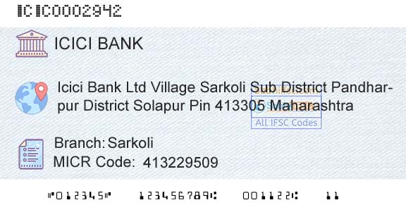Icici Bank Limited SarkoliBranch 