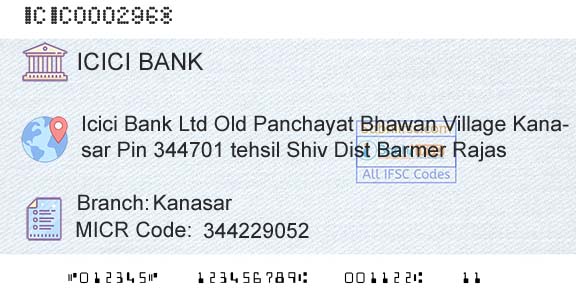 Icici Bank Limited KanasarBranch 