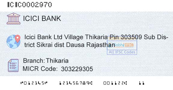 Icici Bank Limited ThikariaBranch 